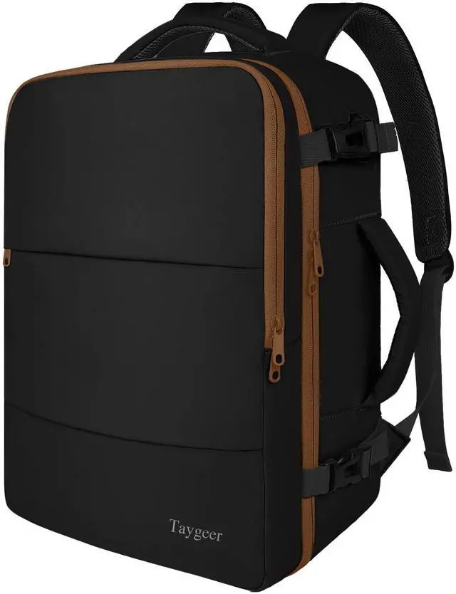 Main image of Taygeer Backpack for Women, Carry on Backpack with Laptop Compartment & Shoe Pouch, 35l Travel Laptop Mochila Carry On Luggage, Airline Approved Personal Item Bag For Weekender Gym Hiking, Black Khaki