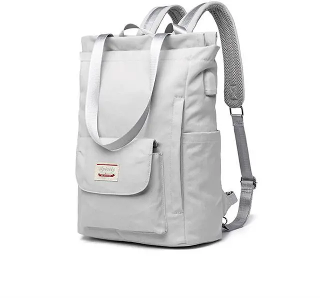 Main image of PORRASSO Women Laptop Backpack Casual Shoulder Bag with USB Charging Port Luggage Strap for 14 Inch Laptop Daypack Work Travel Rucksack Grey