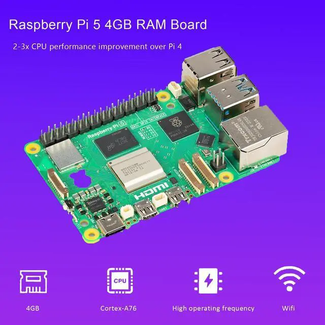 Alt view image 5 of 5 - SANOOV Basic Kit for Raspberry Pi 5 4GB RAM with Active Cooler, Rpi 5 4GB Single Board and ABS Case Included