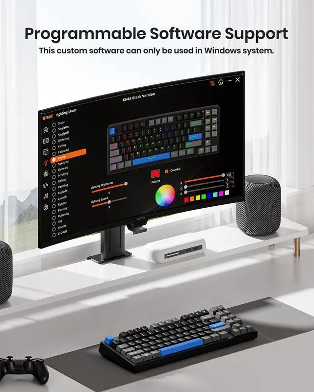 Alt view image 5 of 5 - Kisnt KN85 Wireless Mechanical Keyboard& MF34 Mechanical Number Pad