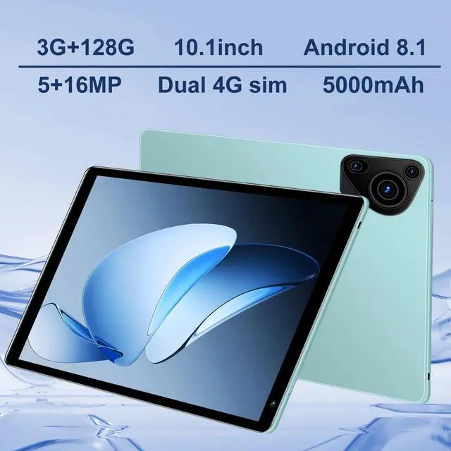 Alt view image 4 of 5 - 10.1 Inch Android Tablet PC with Keyboard & Stylus, 8-Core Processor T860 GPU, 3GB RAM 128GB Storage, 4G LTE SIM Slot, 5000mAh Battery,5MP+16MP Cameras for Work and Entertainment (Green, G2)