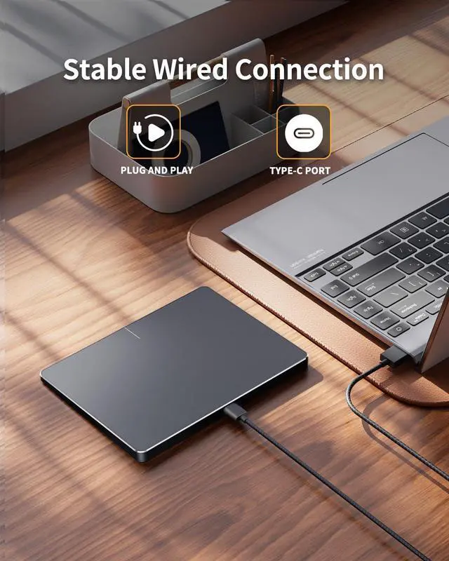 Alt view image 4 of 5 - ProtoArc Wired USB Trackpad for Windows 10/11, Large High-Precision Wired Trackpad Mouse with Multi-Gesture, Ultra Slim Portable Aluminum Touchpad Mouse for Computer/Desktop/Laptop, Black