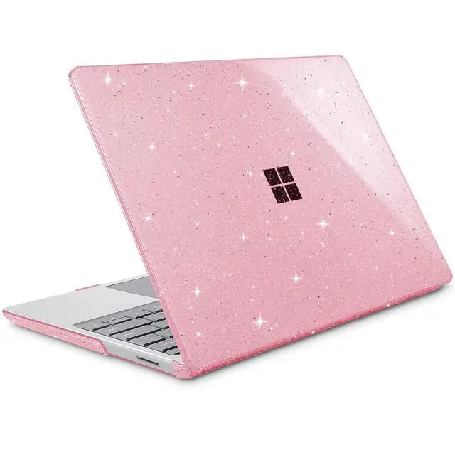 Alt view image 3 of 5 - Tuiklol Case for 12.4 Inch Microsoft Surface Laptop Go 3/2 / 1 2023-2020 Releases, Plastic Hard Shell Case with Screen Protector and Keyborad Cover +Dust Plugs Model 2013/1943,Sparkly Pink
