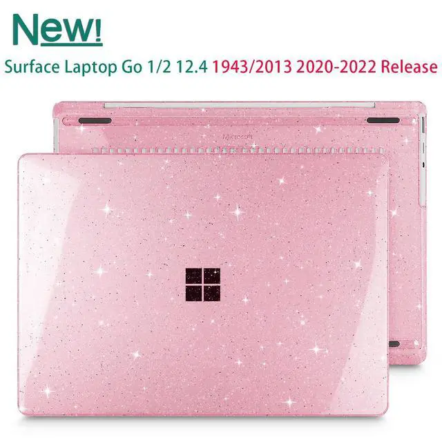 Alt view image 4 of 5 - Tuiklol Case for 12.4 Inch Microsoft Surface Laptop Go 3/2 / 1 2023-2020 Releases, Plastic Hard Shell Case with Screen Protector and Keyborad Cover +Dust Plugs Model 2013/1943,Sparkly Pink