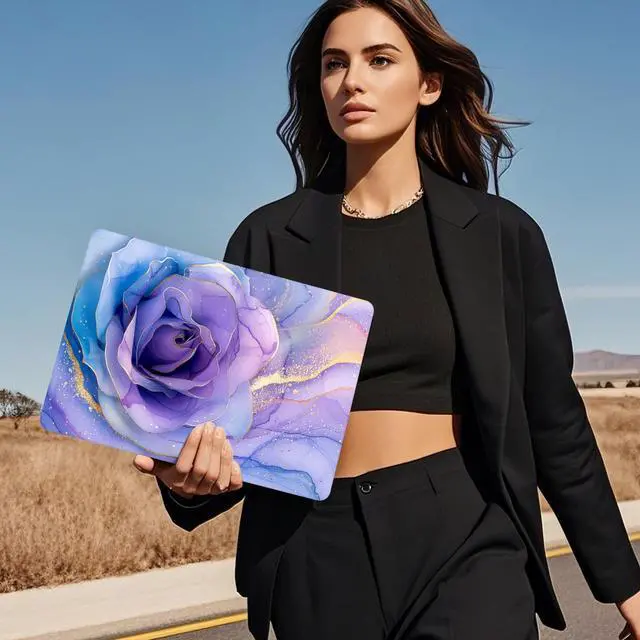 Alt view image 4 of 5 - Mektron Compatible with M4 MacBook Air 15 inch Case 2025 A3241 2024 2023 M3 A3114 A2941 M2 Liquid Retina Display Touch ID, Plastic Hard Case & Keyboard Skin & Screen Protector - Rose Marble