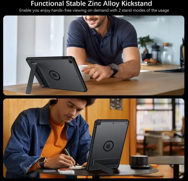 Alt view image 4 of 5 - Telaso for iPad 9th/8th/7th Generation Case, iPad 10.2 inch 2021/2020/2019 Magnetic Case with Invisible Portrait/Landscape Stand Translucent Matte Back Soft TPU Bumper Protective Cover, Black