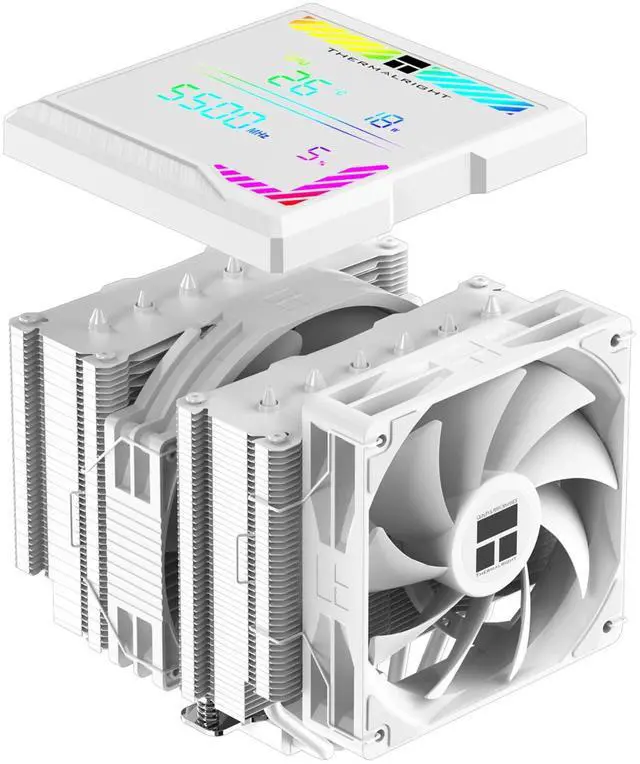 Main image of Thermalright Peerless Assassin 140 Digital White CPU Cooler, Double Towers and Double Fans Cooling, CPU Air Cooler, ARGB Digital Screen Top Cover, for AM4/AM5,Intel LGA1851/1700/115X/1200/2011