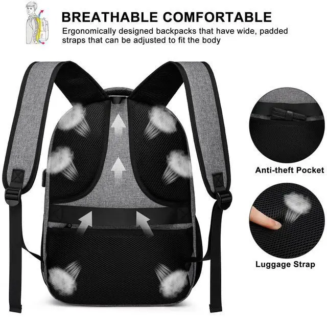 Alt view image 5 of 5 - LIBENED School Backpack for Teen Boys & College Students - 17.3 Inch Padded Laptop Compartment Bookbag | Water Resistant Anti-Theft High School College Computer Backpack