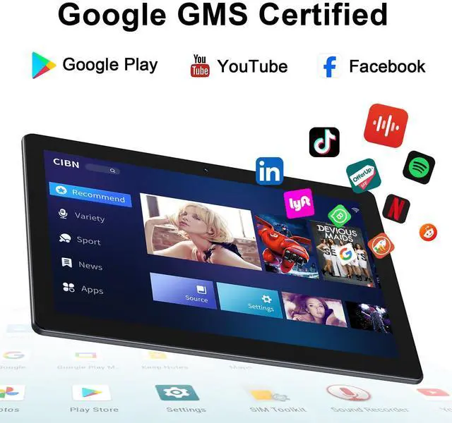 Alt view image 2 of 5 - Android Tablet10 inch with 64GB ROM, 2GB RAM, 512GB Expandable, Quad-Core, HD IPS Screen, Wi-Fi, 2MP + 8MP Dual Camera,Stable Tablet with 6000mAh Battery