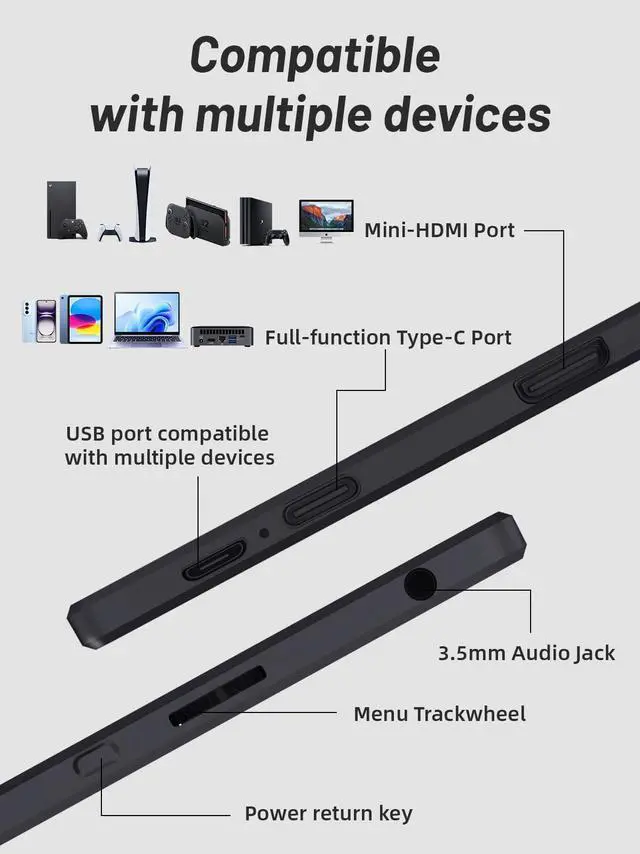 Alt view image 4 of 5 - sibolan 15.6" Portable Touchscreen Monitor FHD 1080P,Built-in Speaker with Protective Case,USB-C & HDMI,10-Point Touch for Laptop,PC,Mac,Phone,Switch,PS5/4,Xbox