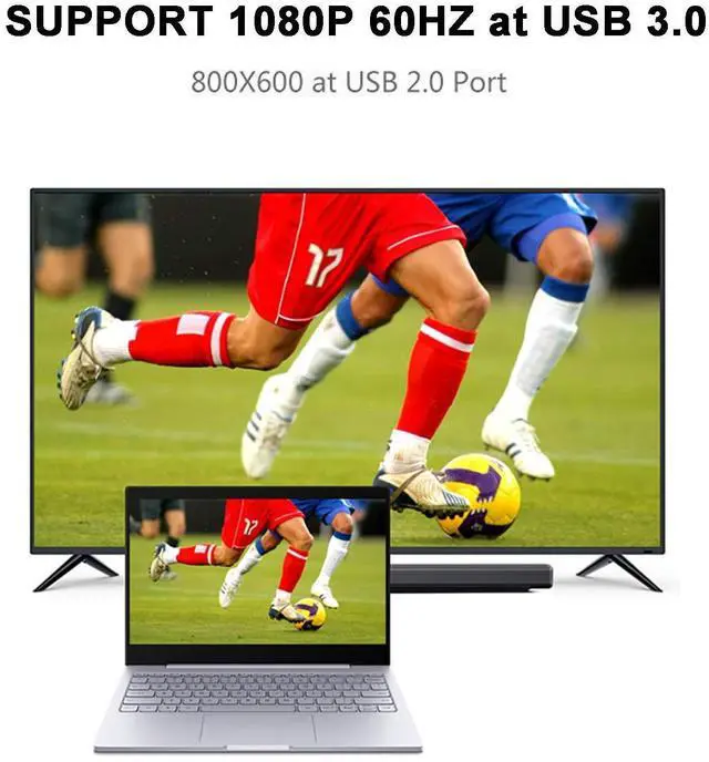 Alt view image 4 of 5 - ELECABLE USB 3.0 to VGA Adapter Cable 6.5FT, Full HD 1080P Video Converter  External Graphics Card for Monitor/Projector. (6.5FT)