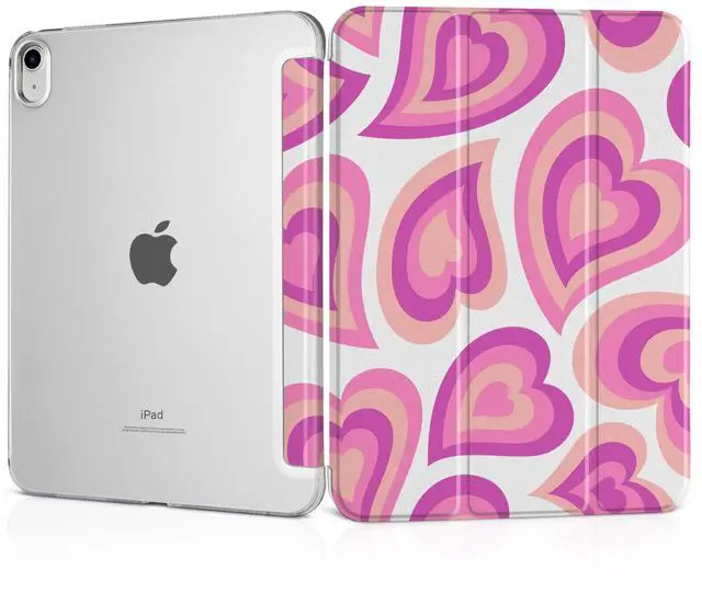 Main image of MEEgoodo for iPad A16 11th Generation Case 2025 11 inch, Tablet Cases for iPad 10th Generation 2022, Tablet Cover with Silk Texture & PC Clear Back Cover, Groovy Hearts