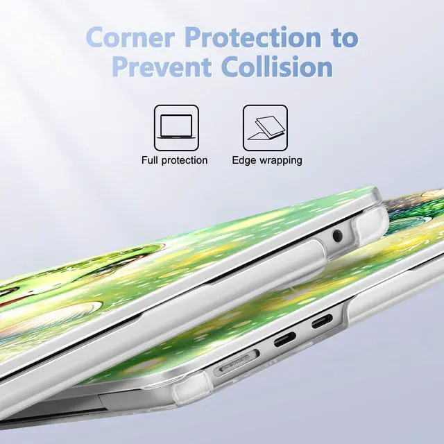 Alt view image 2 of 5 - May Chen [2025 New Pattern] for MacBook Air 13.6 inch Case M2 M3 M4 Chip Model: A2681 A3113 A3240, 2022-2025 Release, Hard Shell Cover with Screen Protector & Keyboard Skin - Watercolor Terrapin