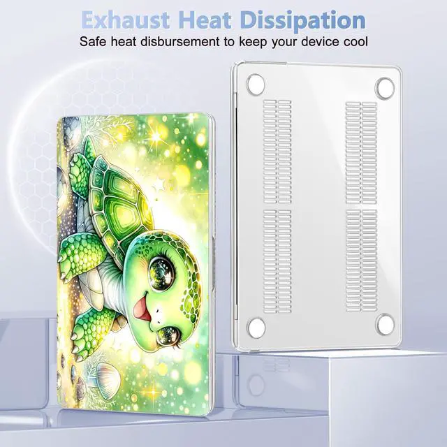 Alt view image 4 of 5 - May Chen [2025 New Pattern] for MacBook Air 13.6 inch Case M2 M3 M4 Chip Model: A2681 A3113 A3240, 2022-2025 Release, Hard Shell Cover with Screen Protector & Keyboard Skin - Watercolor Terrapin