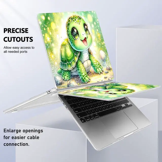 Alt view image 5 of 5 - May Chen [2025 New Pattern] for MacBook Air 13.6 inch Case M2 M3 M4 Chip Model: A2681 A3113 A3240, 2022-2025 Release, Hard Shell Cover with Screen Protector & Keyboard Skin - Watercolor Terrapin
