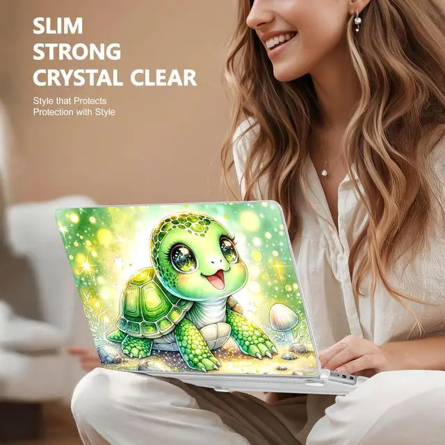 Alt view image 3 of 5 - May Chen [2025 New Pattern] for MacBook Air 13.6 inch Case M2 M3 M4 Chip Model: A2681 A3113 A3240, 2022-2025 Release, Hard Shell Cover with Screen Protector & Keyboard Skin - Watercolor Terrapin