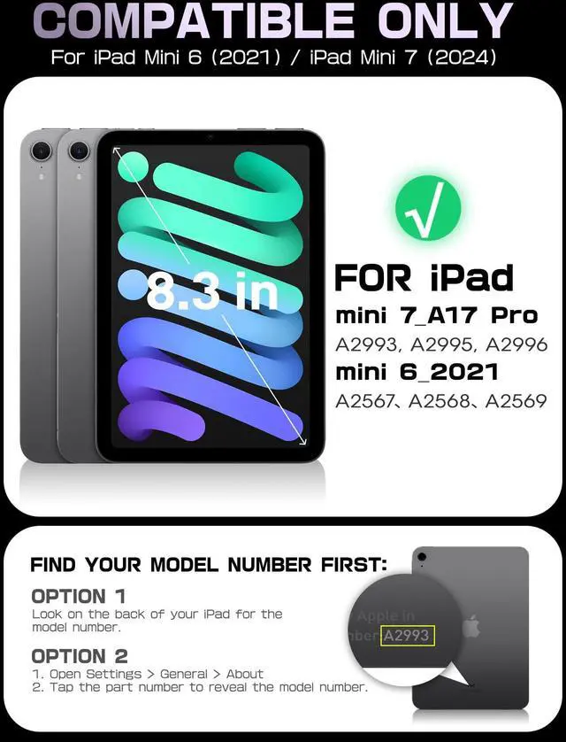 Alt view image 2 of 5 - SUPCASE for iPad Mini 7 A17 Pro 2024 Case with Stand (Unicorn Beetle Prism), [Anti-Scratch] [Support Apple Pencil Charging] Slim Protective Clear Cover for iPad Mini 7th/6th Generation 8.3 Inch,Purple