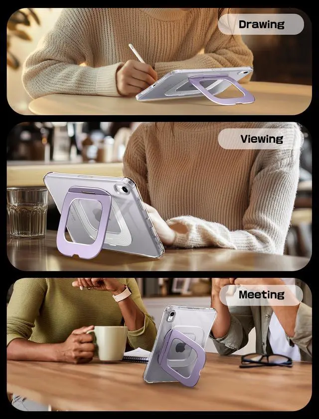 Alt view image 3 of 5 - SUPCASE for iPad Mini 7 A17 Pro 2024 Case with Stand (Unicorn Beetle Prism), [Anti-Scratch] [Support Apple Pencil Charging] Slim Protective Clear Cover for iPad Mini 7th/6th Generation 8.3 Inch,Purple