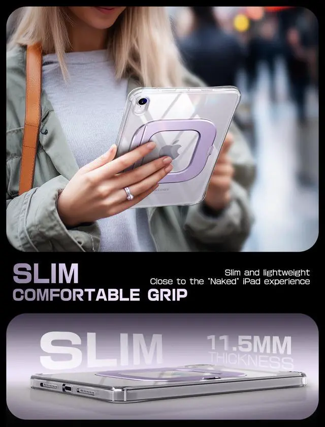 Alt view image 4 of 5 - SUPCASE for iPad Mini 7 A17 Pro 2024 Case with Stand (Unicorn Beetle Prism), [Anti-Scratch] [Support Apple Pencil Charging] Slim Protective Clear Cover for iPad Mini 7th/6th Generation 8.3 Inch,Purple