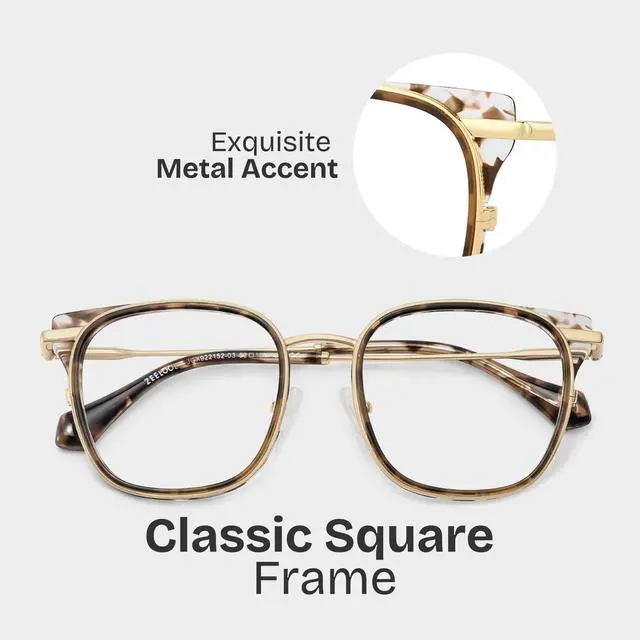 Alt view image 4 of 5 - Zeelool Square Blue Light Blocking Glasses for Women, Tortoise Glasses Computer Eyeglasses with Anti UV, Eyestrain and Glare Lens ZJGX922152-03B