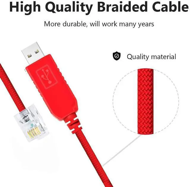 Alt view image 3 of 5 - Feanteek USB to RJ12 Control Cable for Skywatcher AZ-GTI and AZ-GTE, for Computerized Alt-Az Tracking Mount Hand Controller Port for Skywatcher EQMOD EQDIR Cable (1.8M)