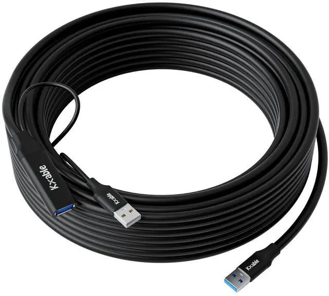 Main image of Kxable USB 3.0 Active Extension Cable 25 Feet, Type A Male to Female Extender Cord, USB Repeater Cable with Signal Booster & USB Power Supply, for Laptop, Hard Drive, Printer, Webcam, Xbox, VR, PS4