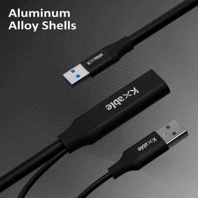 Alt view image 2 of 5 - Kxable USB 3.0 Active Extension Cable 25 Feet, Type A Male to Female Extender Cord, USB Repeater Cable with Signal Booster & USB Power Supply, for Laptop, Hard Drive, Printer, Webcam, Xbox, VR, PS4