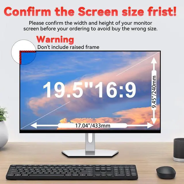 Alt view image 5 of 5 - J J-Dream [2 Pack] 19.5 Inch Privacy Screen for Computer Monitor Blue Light Screen Protector Anti Glare Anti-Scratch Monitor Privacy Shield Screen 19.5 Inch 16:9 Aspect Ratio