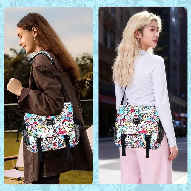 Alt view image 2 of 5 - Tokidoki Messenger Bag for Women Men,Cute Purse Shoulder Bag Briefcase Business Bag with Shopping Travel School Work(Yellow)