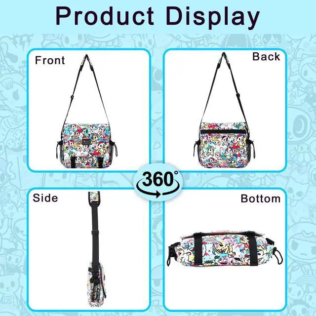 Alt view image 3 of 5 - Tokidoki Messenger Bag for Women Men,Cute Purse Shoulder Bag Briefcase Business Bag with Shopping Travel School Work(Yellow)