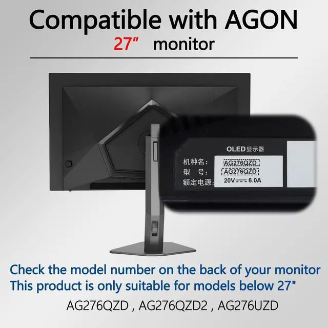 Alt view image 2 of 5 - AG276QZD2 VESA Mount Adapter Compatible with AOC Agon Series MonitorFits AG276QZD,AG276QZD2,AG276UZD 75x75 to 100x100 Wall Mount Bracket
