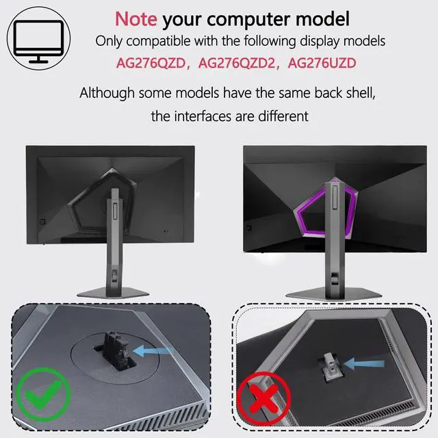 Alt view image 3 of 5 - AG276QZD2 VESA Mount Adapter Compatible with AOC Agon Series MonitorFits AG276QZD,AG276QZD2,AG276UZD 75x75 to 100x100 Wall Mount Bracket