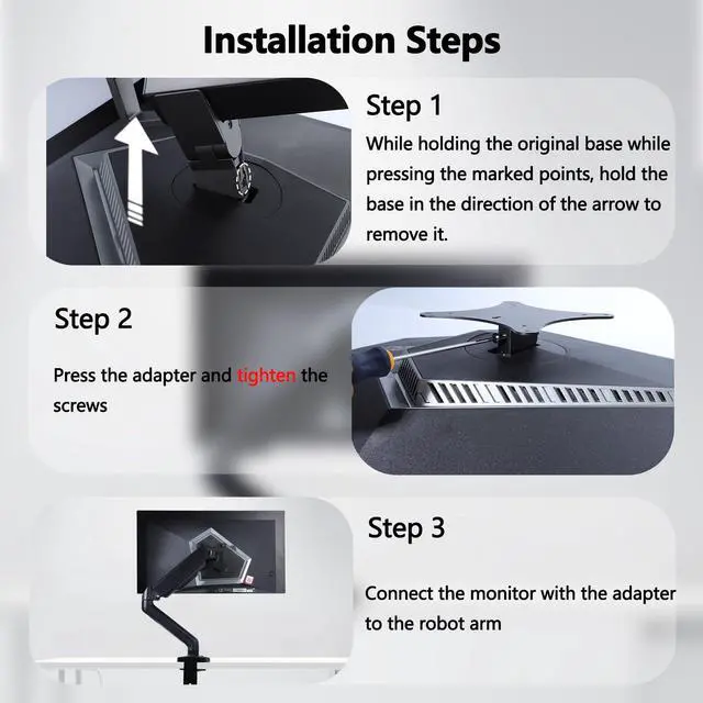 Alt view image 5 of 5 - AG276QZD2 VESA Mount Adapter Compatible with AOC Agon Series MonitorFits AG276QZD,AG276QZD2,AG276UZD 75x75 to 100x100 Wall Mount Bracket