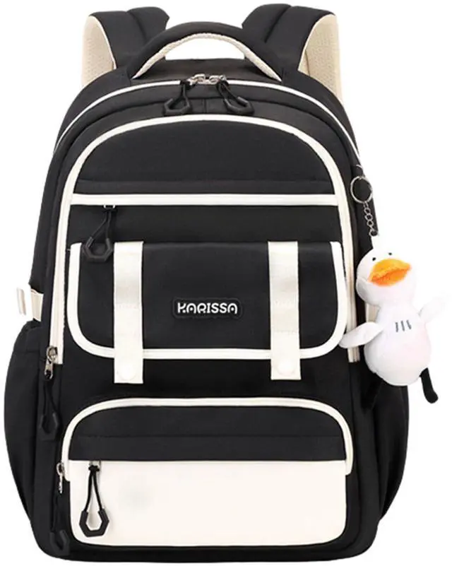 Main image of Aufona School Backpack for Teen Girls, 15.6" Laptop Backpack School Bag Middle High School College Bookbag Travel Daypack (Black)