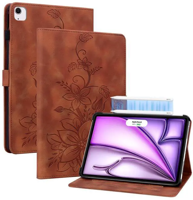 Main image of KEFBWAO Case for iPad Air 13 Inch Case 2025 M3/2024 M2, Auto Wake/Sleep Supports Pencil Pro and Pencil(USB-C) Magnetic Clasp for iPad Air 13 Cover, Brown