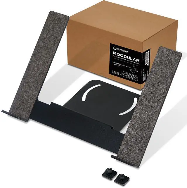 Main image of ULTRARM Moodular Add-ons Laptop Tray Stand [Accessory Only - Requires Moodular Wooden Monitor Stand Slide Rails for Use] Black MSA-LT