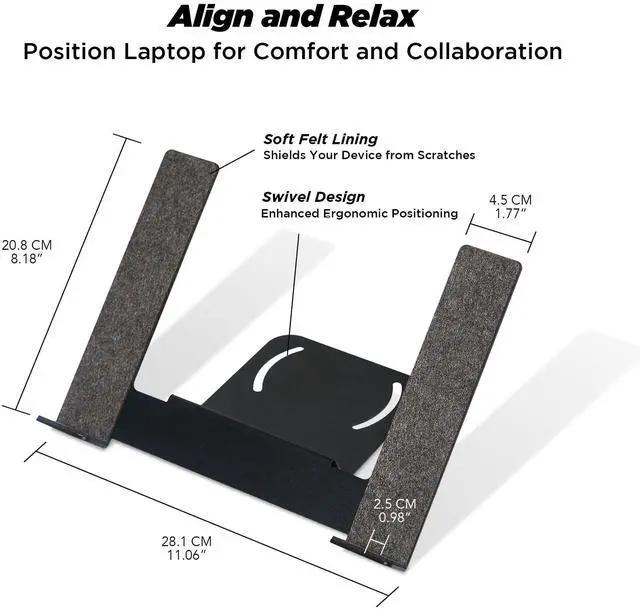 Alt view image 3 of 5 - ULTRARM Moodular Add-ons Laptop Tray Stand [Accessory Only - Requires Moodular Wooden Monitor Stand Slide Rails for Use] Black MSA-LT