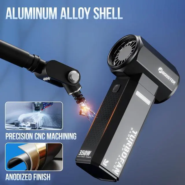 Alt view image 5 of 5 - PinoTec Electric Air Duster, Metal Shell,150000RPM Brushless Motor, Super Power Compressed Air Duster, 3-Gear Adjustable Dust Blower,One-tap Booster, Electric Duster for PC, Car, House, Outdoor