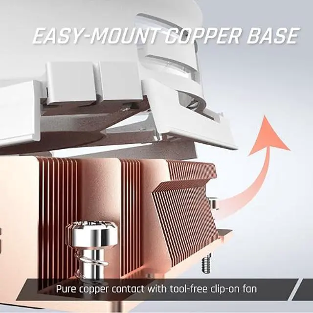 Alt view image 4 of 5 - CRYORIG C5 CU Vapor Chamber Low Profile CPU Cooler  Full Copper Fin Stack  Compact SFF Cooling  AMD AM4/AM5  Intel LGA 1150/1200/1851/1700