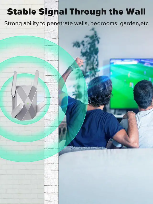 Alt view image 4 of 5 - 2025 AX3000 WiFi 6 Extender-Dual Band (2.4G/5.8G), WiFi Extender Signal Booster with Gigabit Ethernet Port, Access Point, No Required App, Long Range WiFi Booster, Easy Setup and Faster Speed (Silver)