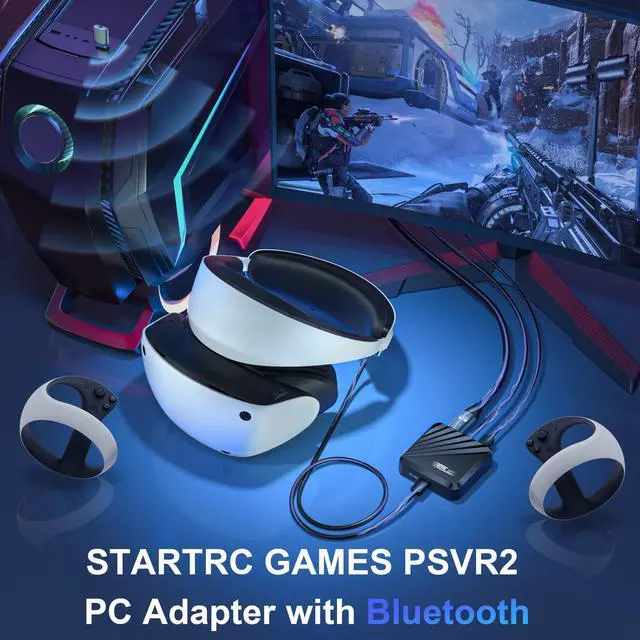Alt view image 2 of 5 - PSVR 2 PC Adapter with Bluetooth and Accessories Kit. Includes Expandable Power Adapter and Custom Bluetooth Receiver, DP 1.4 Cable & 15W Power Supply. Expand The PSVR2 Game Library Stable