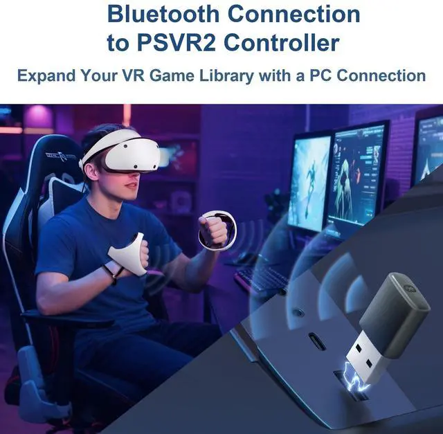 Alt view image 3 of 5 - PSVR 2 PC Adapter with Bluetooth and Accessories Kit. Includes Expandable Power Adapter and Custom Bluetooth Receiver, DP 1.4 Cable & 15W Power Supply. Expand The PSVR2 Game Library Stable