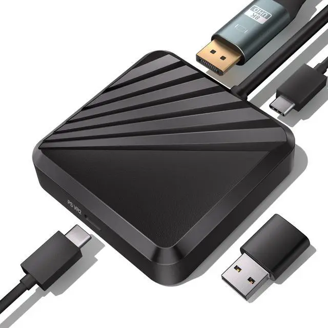 Main image of PSVR 2 PC Adapter with Bluetooth and Accessories Kit. Includes Expandable Power Adapter and Custom Bluetooth Receiver, DP 1.4 Cable & 15W Power Supply. Expand The PSVR2 Game Library Stable