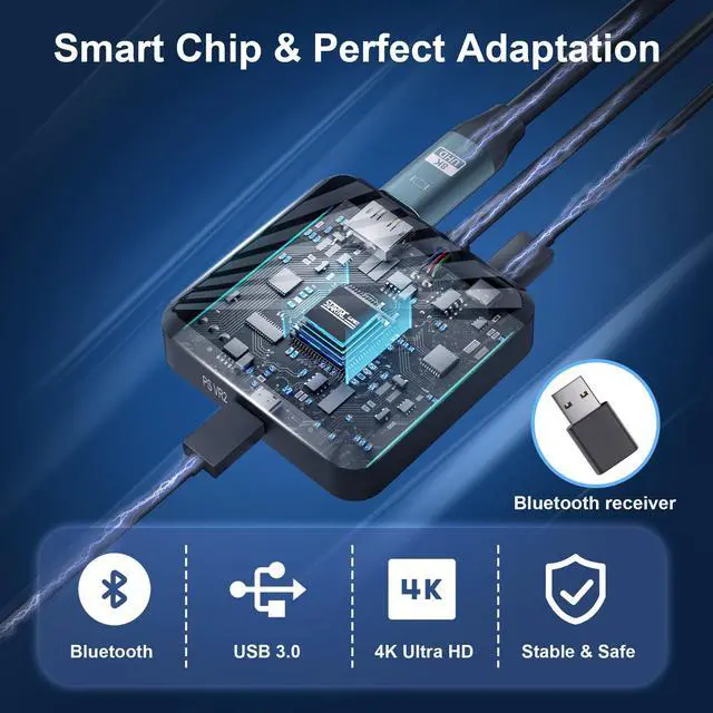 Alt view image 5 of 5 - PSVR 2 PC Adapter with Bluetooth and Accessories Kit. Includes Expandable Power Adapter and Custom Bluetooth Receiver, DP 1.4 Cable & 15W Power Supply. Expand The PSVR2 Game Library Stable