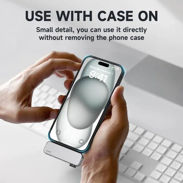 Alt view image 4 of 5 - ZIKE Z806 USB C Hub for iPhone, 4-in-1 Type-C Adapter for Data Transfer