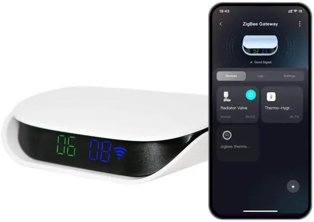 Main image of VEXA Zigbee Hub for TUYA Smart Products Only, Smart Home Zigbee Bridge with Device Counter, Supports Zibgee & Bluetooth Sub-Device, Compatible with Alexa and Google Home, 2.4GHz WiFi Required