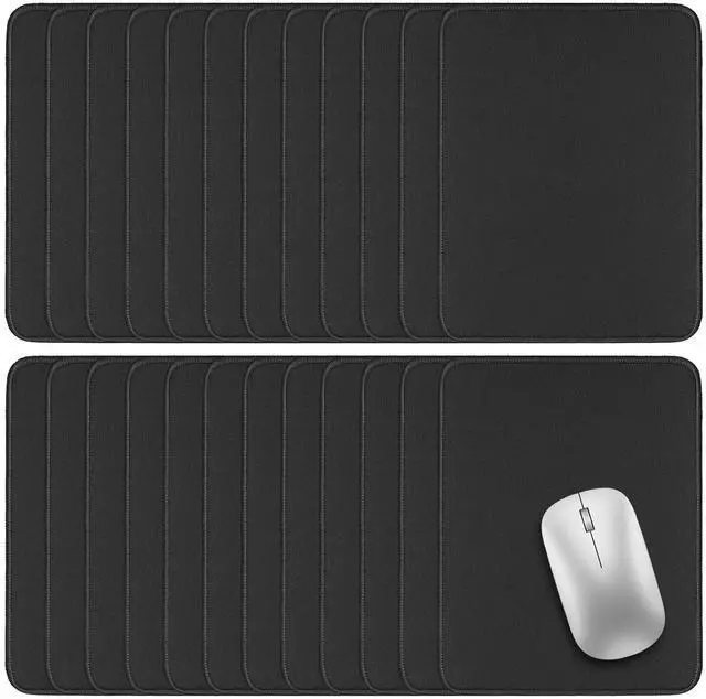 Main image of CACASO 24 Pcs Computer Mouse Pad,Gaming Mouse Pads with Non-Slip Rubber Base,Mousepads Bulk with Stitched Edges for Gaming,Office,Home(10.2x8.2 Inch,Black)