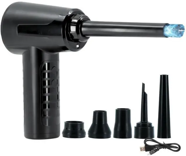 Main image of LapStore 3-in-1 Electric Compressed Air Duster & Air Blower  53,000 RPM Motor, Rechargeable Cordless Air Cleaner for Electronics, Keyboards, PC & Car Detailing, Dual 2000 mAh Battery (Black)