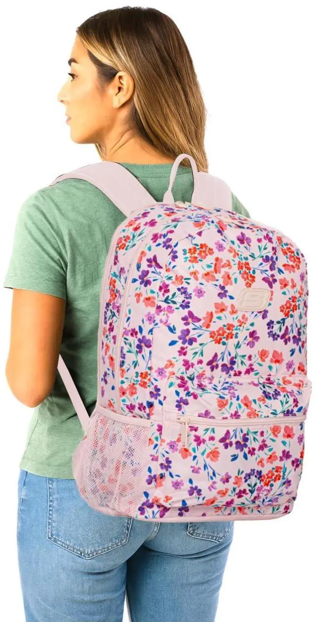 Alt view image 2 of 5 - Skechers 365 Essential Travel Backpack for Women & Men, College Backpack, Laptop Bag, Multipurpose Back Pack & Book Bag (Floral)