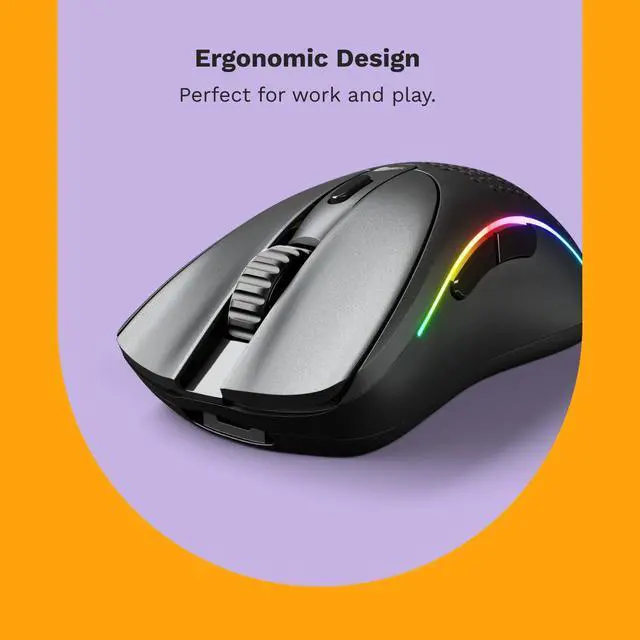 Alt view image 2 of 5 - Glorious Gaming - Model D 2 Wireless Ergonomic Mouse, Superlight 66g, up to 210 hr Battery Life, 26K Optical Sensor, 6 Programmable Buttons, 80 Million Clicks, FPS, MMO, MOBA, Battle Royale (Black)